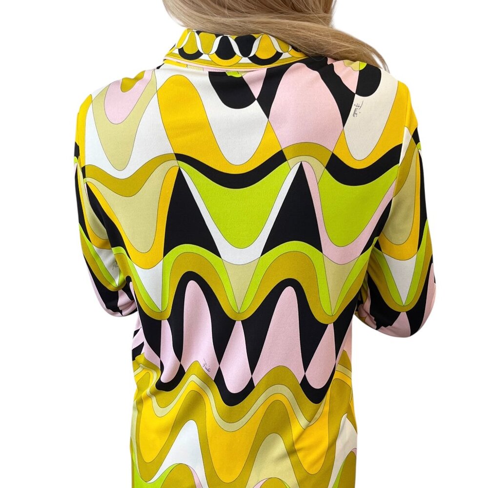 EMILIO PUCCI Vintage Logo Multicolor Shirt Pants Set #38 Button Zip [106008] - Picture 4 of 16